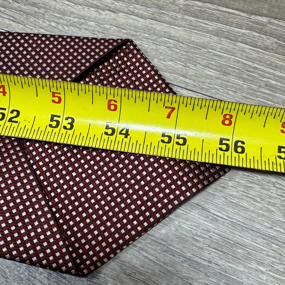 Arsenal Handmade Luxury Polyester Acetate Neck Tie Burgandy Light Cream White - Picture 7 of 10